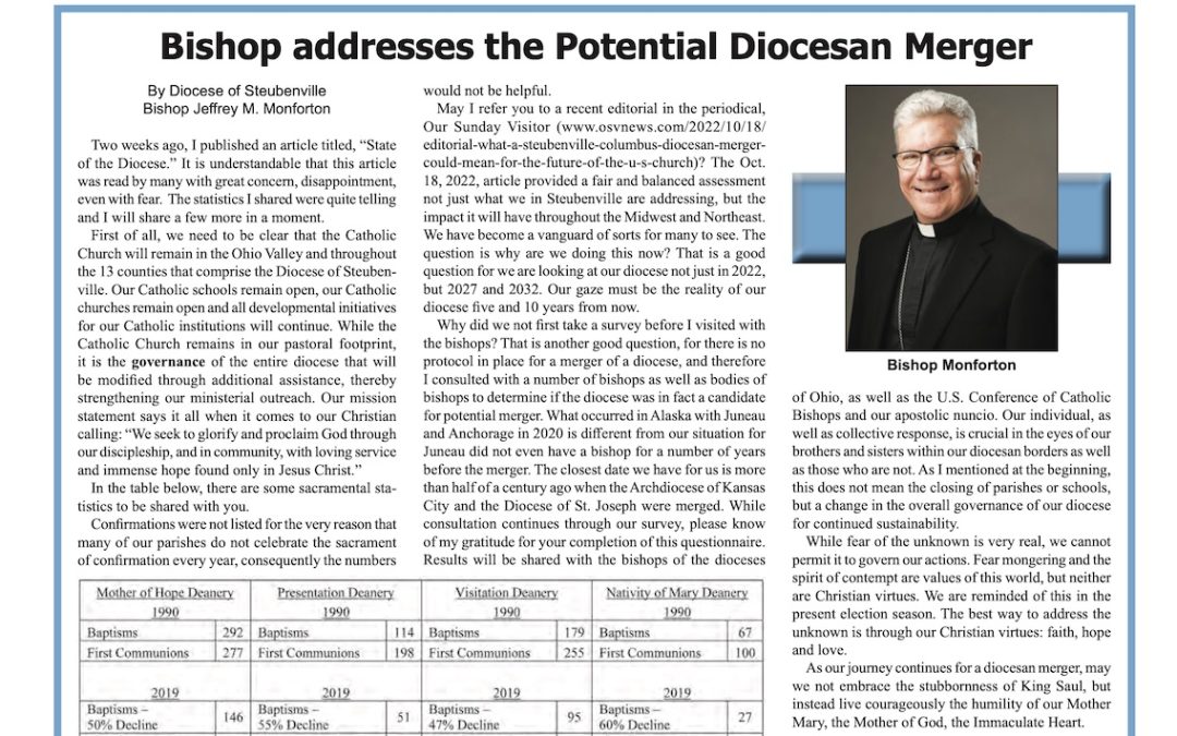 Bishop Fails To Address Reasons for Potential Diocesan Merger